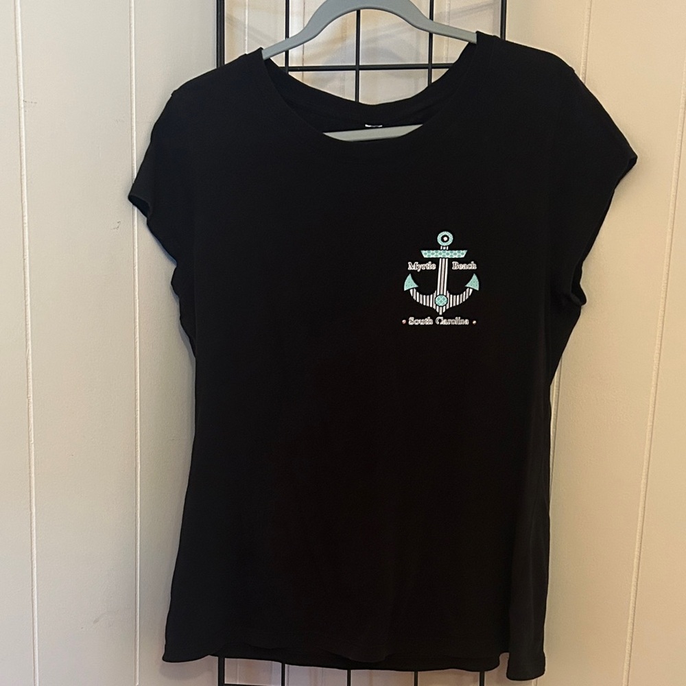 Black T-shirt, Anchor Graphic and Myrtle Beach, South Carolina
